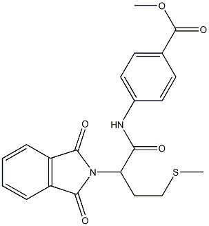 methyl 4-{[2-(1,3-dioxo-1,3-dihydro-2H-isoindol-2-yl)-4-(methylsulfanyl)butanoyl]amino}benzoate Struktur