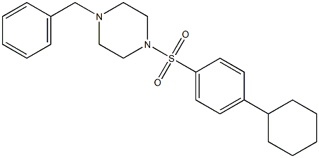 1-benzyl-4-[(4-cyclohexylphenyl)sulfonyl]piperazine Struktur