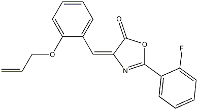 4-[2-(allyloxy)benzylidene]-2-(2-fluorophenyl)-1,3-oxazol-5(4H)-one Struktur