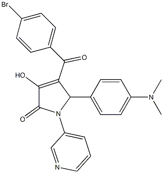 4-(4-bromobenzoyl)-5-[4-(dimethylamino)phenyl]-3-hydroxy-1-(3-pyridinyl)-1,5-dihydro-2H-pyrrol-2-one Struktur