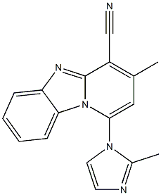 3-methyl-1-(2-methyl-1H-imidazol-1-yl)pyrido[1,2-a]benzimidazole-4-carbonitrile Struktur