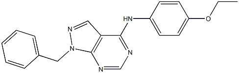 N-(1-benzyl-1H-pyrazolo[3,4-d]pyrimidin-4-yl)-N-(4-ethoxyphenyl)amine Struktur