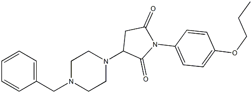 3-(4-benzyl-1-piperazinyl)-1-(4-propoxyphenyl)-2,5-pyrrolidinedione Struktur