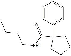 N-butyl-1-phenylcyclopentanecarboxamide Struktur