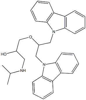 1-[2-(9H-carbazol-9-yl)-1-(9H-carbazol-9-ylmethyl)ethoxy]-3-(isopropylamino)-2-propanol Struktur