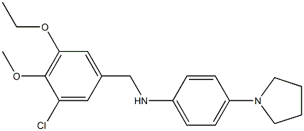 N-(3-chloro-5-ethoxy-4-methoxybenzyl)-N-[4-(1-pyrrolidinyl)phenyl]amine Struktur