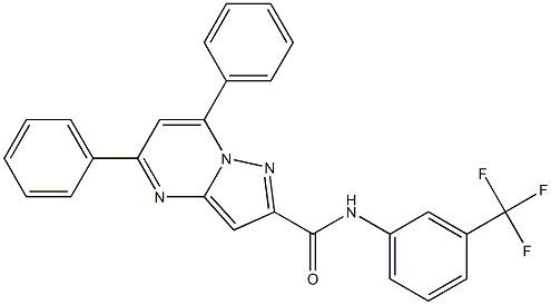 5,7-diphenyl-N-[3-(trifluoromethyl)phenyl]pyrazolo[1,5-a]pyrimidine-2-carboxamide Struktur