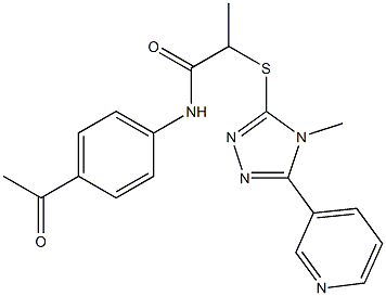 N-(4-acetylphenyl)-2-{[4-methyl-5-(3-pyridinyl)-4H-1,2,4-triazol-3-yl]sulfanyl}propanamide Struktur