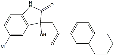 5-chloro-3-hydroxy-3-[2-oxo-2-(5,6,7,8-tetrahydro-2-naphthalenyl)ethyl]-1,3-dihydro-2H-indol-2-one Struktur