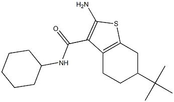 2-amino-6-tert-butyl-N-cyclohexyl-4,5,6,7-tetrahydro-1-benzothiophene-3-carboxamide Struktur