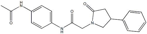 N-[4-(acetylamino)phenyl]-2-(2-oxo-4-phenyl-1-pyrrolidinyl)acetamide Struktur