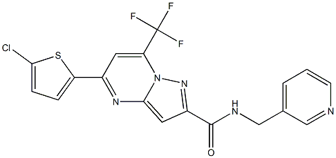 5-(5-chloro-2-thienyl)-N-(3-pyridinylmethyl)-7-(trifluoromethyl)pyrazolo[1,5-a]pyrimidine-2-carboxamide Struktur