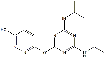 6-{[4,6-bis(isopropylamino)-1,3,5-triazin-2-yl]oxy}-3-pyridazinol Struktur