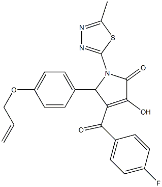 5-[4-(allyloxy)phenyl]-4-(4-fluorobenzoyl)-3-hydroxy-1-(5-methyl-1,3,4-thiadiazol-2-yl)-1,5-dihydro-2H-pyrrol-2-one Struktur