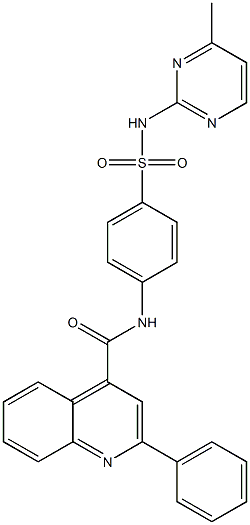 N-(4-{[(4-methyl-2-pyrimidinyl)amino]sulfonyl}phenyl)-2-phenyl-4-quinolinecarboxamide Struktur