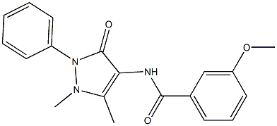 N-(1,5-dimethyl-3-oxo-2-phenyl-2,3-dihydro-1H-pyrazol-4-yl)-3-methoxybenzamide Struktur