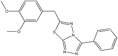 6-(3,4-dimethoxybenzyl)-3-phenyl[1,2,4]triazolo[3,4-b][1,3,4]thiadiazole Struktur