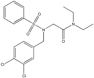 2-[(3,4-dichlorobenzyl)(phenylsulfonyl)amino]-N,N-diethylacetamide Struktur