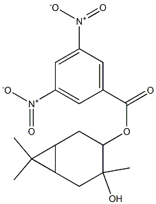 4-hydroxy-4,7,7-trimethylbicyclo[4.1.0]hept-3-yl 3,5-dinitrobenzoate Struktur