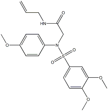 N-allyl-2-{[(3,4-dimethoxyphenyl)sulfonyl]-4-methoxyanilino}acetamide Struktur