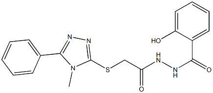 2-hydroxy-N'-{[(4-methyl-5-phenyl-4H-1,2,4-triazol-3-yl)sulfanyl]acetyl}benzohydrazide Struktur