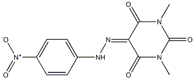 1,3-dimethyl-2,4,5,6(1H,3H)-pyrimidinetetrone 5-({4-nitrophenyl}hydrazone) Struktur