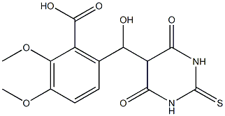 6-[(4,6-dioxo-2-thioxohexahydro-5-pyrimidinyl)(hydroxy)methyl]-2,3-dimethoxybenzoic acid Struktur