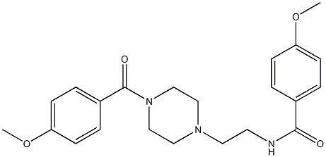 4-methoxy-N-{2-[4-(4-methoxybenzoyl)-1-piperazinyl]ethyl}benzamide Struktur