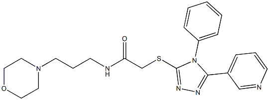 N-[3-(4-morpholinyl)propyl]-2-{[4-phenyl-5-(3-pyridinyl)-4H-1,2,4-triazol-3-yl]sulfanyl}acetamide Struktur