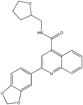 2-(1,3-benzodioxol-5-yl)-N-(tetrahydro-2-furanylmethyl)-4-quinolinecarboxamide Struktur