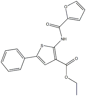 ethyl 2-(2-furoylamino)-5-phenyl-3-thiophenecarboxylate Struktur