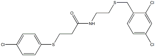 3-[(4-chlorophenyl)sulfanyl]-N-{2-[(2,4-dichlorobenzyl)sulfanyl]ethyl}propanamide Struktur