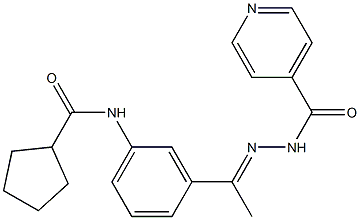 N-[3-(N-isonicotinoylethanehydrazonoyl)phenyl]cyclopentanecarboxamide Struktur