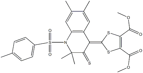 dimethyl 2-(2,2,6,7-tetramethyl-1-[(4-methylphenyl)sulfonyl]-3-thioxo-2,3-dihydro-4(1H)-quinolinylidene)-1,3-dithiole-4,5-dicarboxylate Struktur