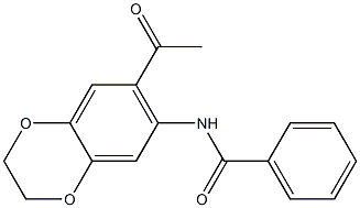 N-(7-acetyl-2,3-dihydro-1,4-benzodioxin-6-yl)benzamide Struktur