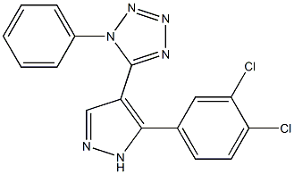 5-[5-(3,4-dichlorophenyl)-1H-pyrazol-4-yl]-1-phenyl-1H-tetraazole Struktur