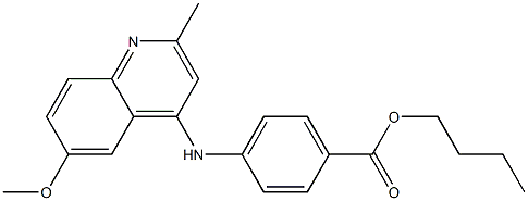 butyl 4-[(6-methoxy-2-methyl-4-quinolinyl)amino]benzoate Struktur