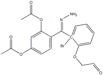 3-(acetyloxy)-4-{2-[(2-bromophenoxy)acetyl]carbohydrazonoyl}phenyl acetate Struktur