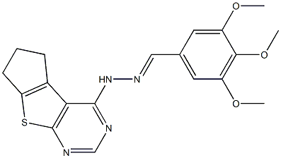 3,4,5-trimethoxybenzaldehyde 6,7-dihydro-5H-cyclopenta[4,5]thieno[2,3-d]pyrimidin-4-ylhydrazone Struktur