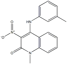 3-nitro-1-methyl-4-(3-toluidino)quinolin-2(1H)-one Struktur