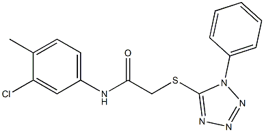 N-(3-chloro-4-methylphenyl)-2-[(1-phenyl-1H-tetraazol-5-yl)sulfanyl]acetamide Struktur