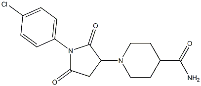 1-[1-(4-chlorophenyl)-2,5-dioxo-3-pyrrolidinyl]-4-piperidinecarboxamide Struktur