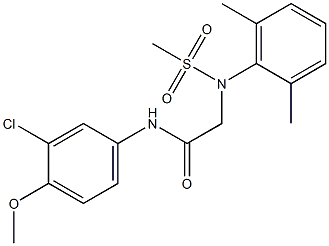 N-(3-chloro-4-methoxyphenyl)-2-[2,6-dimethyl(methylsulfonyl)anilino]acetamide Struktur