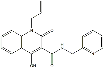 4-hydroxy-2-oxo-1-prop-2-enyl-N-(pyridin-2-ylmethyl)-1,2-dihydroquinoline-3-carboxamide Struktur