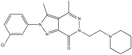 2-(3-chlorophenyl)-3,4-dimethyl-6-[2-(1-piperidinyl)ethyl]-2,6-dihydro-7H-pyrazolo[3,4-d]pyridazin-7-one Struktur