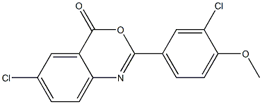 6-chloro-2-(3-chloro-4-methoxyphenyl)-4H-3,1-benzoxazin-4-one Struktur