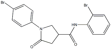 N-(2-bromophenyl)-1-(4-bromophenyl)-5-oxo-3-pyrrolidinecarboxamide Struktur