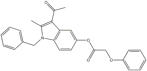 3-acetyl-1-benzyl-2-methyl-1H-indol-5-yl phenoxyacetate Struktur