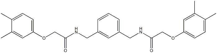 2-(3,4-dimethylphenoxy)-N-[3-({[(3,4-dimethylphenoxy)acetyl]amino}methyl)benzyl]acetamide Struktur