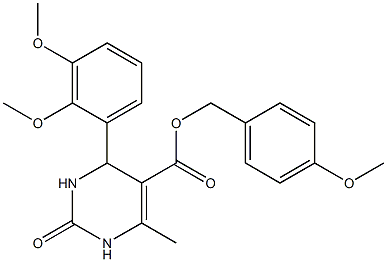 4-methoxybenzyl 4-(2,3-dimethoxyphenyl)-6-methyl-2-oxo-1,2,3,4-tetrahydro-5-pyrimidinecarboxylate Struktur